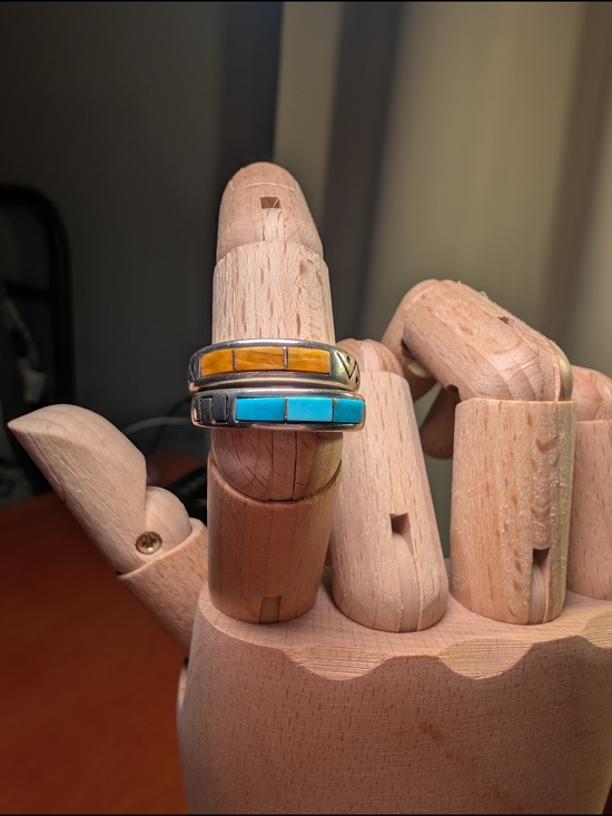 Carolyn Pollack Jewelry - Carolyn Pollack Sterling Turquoise & Coral Ring Stack Size 8.5